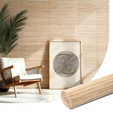 AMZDEPOT Natural Bamboo Wall Panel for Interior Wall Decor, Renewable Pole Wrap Wainscoting Paneling for Wall Ceiling Furniture 