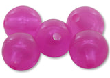 Round Acrylic Plastic Beads - Made in USA (Pink Glow, 8mm)