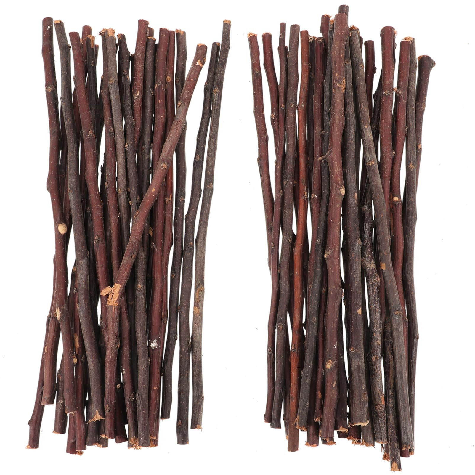 Operitacx 50Pcs Wood Log Sticks for Crafts, 12 Inch Wood Twigs Craft Sticks Wooden Branches Photo Props Christmas Decoration Orn