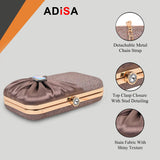 Adisa Studded Formal Party Clutch With Gold Chain For Women And Girls (Cl107-Cop),Copper,,B0CW1KZYSY