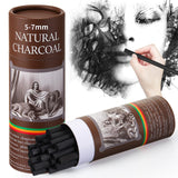 Gueevin 50 Pcs Willow Charcoal Sticks, Willow Charcoal, Artists, Beginners, Students, Perfect for Sketching, Drawing, Shading, a