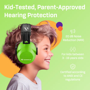 Vanderfields Kids Ear Protection - Age 3-16 - 26dB - Noise Canceling Headphones Kids - Ear Muffs for Kids - Noise Cancelling