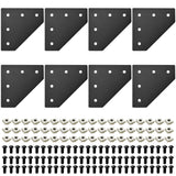 Seekliny 8pcs 3030 Aluminum Extrusion Joint Plate Connector Corner L Bracket 3030 V Slot Hardware T Slotted Accessories with T N