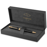 Parker Sonnet Ballpoint Pen, Black Lacquer with Gold Trim, Medium Point Black Ink, Gift Box