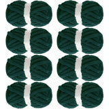 MABOZOO Chunky Yarn for Crocheting 8 Pack,Dark Green Fluffy Jumbo Chenille Yarn,Soft Plush Yarn Bulky,Giant Thick Fuzzy Yarn for
