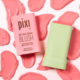 Pixi On-The-Glow Blush - Fleur, Hydrating Tinted Moisture Blush Stick With Ginseng, Aloe Vera & Fruit Extracts, For Cheeks & Lip