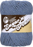 Lily Sugar N Cream Super Size Solid Yarn, 4oz, Gauge 4 Medium, 100% Cotton Blue Jeans Machine Wash & Dry
