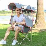 Camping Brothers Camping Chair with Full Sun Protection Canopy - Outdoor Folding Chair with Adjustable Shade, Cup Holder, Side P