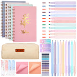 Resurhang 36 Pcs Spiral Notebook Stationary Set for Women, A5 Aesthetic
