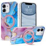 ETPESOK Compatible with iPhone 11 Case Marble Pattern with Magnetic Ring Stand [Compatible with Mag-Safe] TPU Protective Phone C