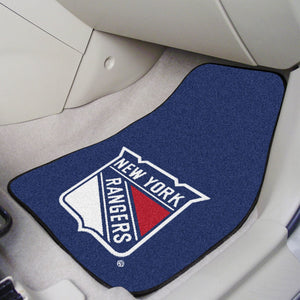 Fanmats 10473 Nhl New York Rangers Front Row Nylon Carpet Car Mat - 2 Piece