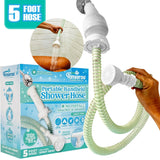 NEW Rinseroo: 5ft Slip-On Handheld Shower Attachment Hose w/Spray Head- Removable Extension Arm- Converts Fixed Shower Head into