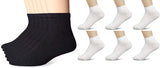 Mukhaksh (Pack Of 4+4=8 Pairs) Boys & Girls Cotton Plain Black & White Ankle Length School Socks