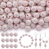 200 Pcs Pink White Rhinestone Beads for Jewelry Making, Sparkle Crystal Clay Christmas for Bracelet Baseball Necklace Earring Cr