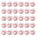Fashewelry 30pcs Rhinestone Bubblegum Beads 20mm Baseball Disco Sport Theme Resin Round Gumball Beads for Beadable Pen Lanyards 