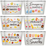 Reginary 12 Pcs Emergency Snack Bags Bulk Food Makeup Bag Foodie Zipper Cosmetic Pouch Reusable Emergency Snack Pouch for Women 