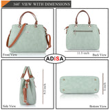 Adisa Texture Stripes Handbag Shoulder Bag For Women And Girls With Sling Belt (Ad4074-Green),Green,,B0DCTG3JKR