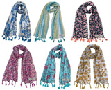 Fusfus WomenS Printed Chiffon Scarves And Stoles, Free Size(Multicolour, Fs1398) Pack Of 6 (Multicolor4)