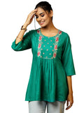 Libas Women'S Cotton Blend A-Line Kurtis (58234B_Rama