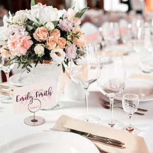 12-Pack of 2.25 Table Number Holder, Menu, and Place Card Stands | Tabletop Stainless Steel Ring-Clip Card Markers & Photo Hol