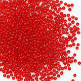 4mm Transparent Red Seed Beads for Jewelry Making 200 Grams About 3380 pcs,6/0 Glass Craft for Making Earrings, Bracelets, Penda