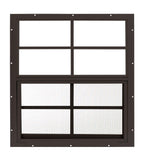 Shed Window 24 W x 27 H, Flush Mount for Sheds, Playhouses, and Chicken Coops 1 PK (Brown)