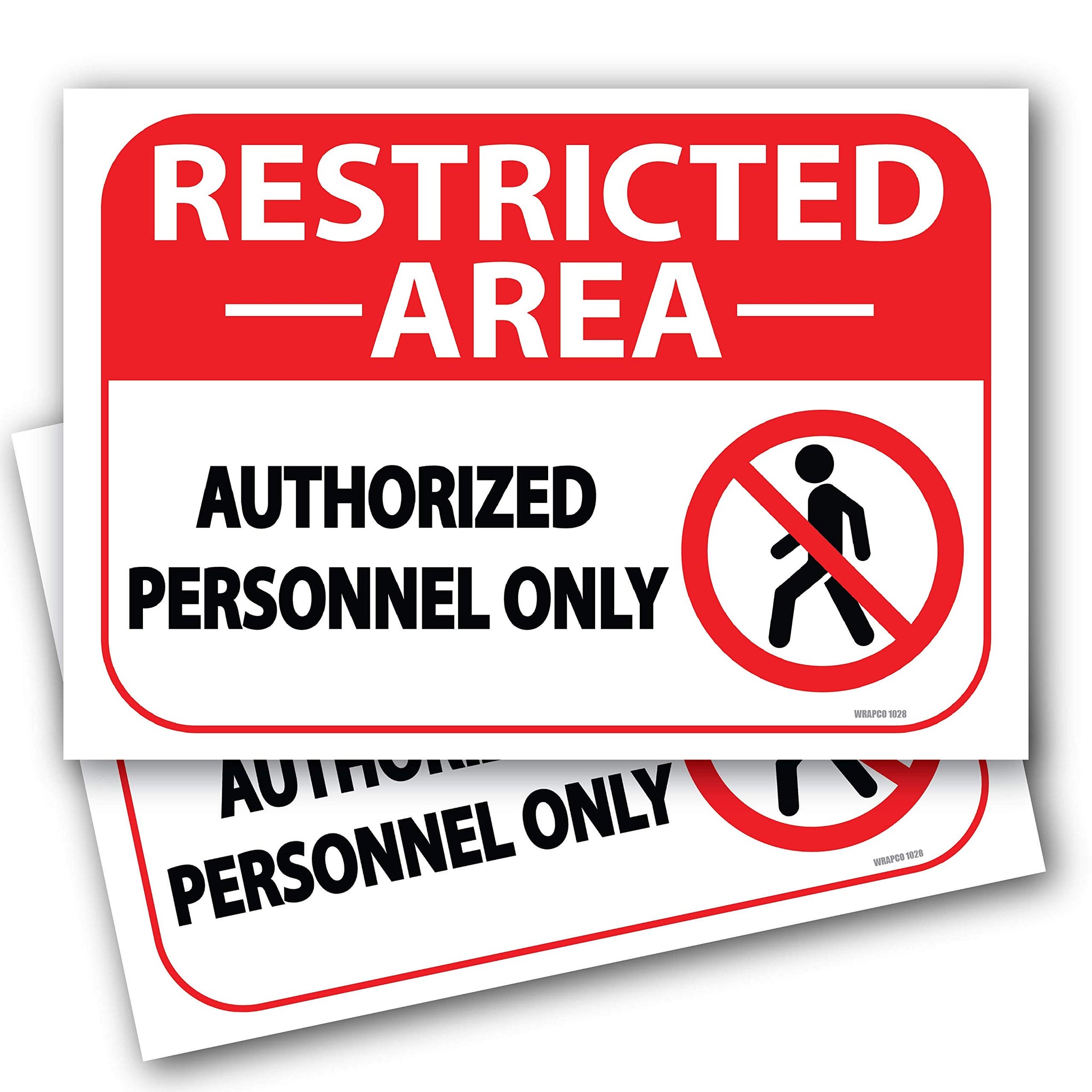 (2-Pack) Restricted Area Signs Stickers | No Entry Sign | Do Not Enter, Autherized Personnel Only Sticker | Not an Entrance Sign
