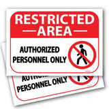 (2-Pack) Restricted Area Signs Stickers | No Entry Sign | Do Not Enter, Autherized Personnel Only Sticker | Not an Entrance Sign