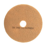 3M Burnishing Floor Pad 3400, Tan, 20, Produces Good Gloss Improvement While Removing Scuffs and Marks