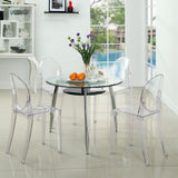 Modway Casper Modern Acrylic Stacking Kitchen And Dining Room Chair In Clear - Fully Assembled