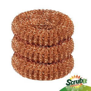 12 Pack Copper Coated Scourers by SCRUBIT - Scrubber Pad used for Dishes, Pots, Pans, and Ovens. Easy scouring for Tough Kitchen