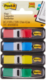 Postit Flags, 35/Dispenser, 4 Dispensers/Pack, 47 in Wide, Assorted Primary Colors (6834)