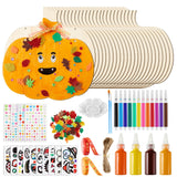 Faccito 24 Pcs Thanksgiving Large Wooden Pumpkin Cutouts 11 Inches Unfinished Wooden Craft Cutout Blank Pumpkin Shape Painting K