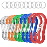 sprookber 3.2 Inch Aluminum Carabiner Clips D Ring, Caribeaner Spring Snap Hook with Keychain for Camping, Hiking, Gym & Outdoor