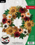 Bucilla 89278E Felt Applique Wreath Kit, 16.5 x 16.5, Floral Fall