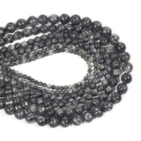 Gemstone Beads for Jewelry Making, Sold per Bag 5 Strands Inside, Black Labradorite 4mm