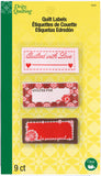 Dritz 3243 SewIn Embroidered Label, Quilted With Love (9Count)