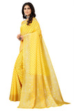 Sugathari Womens Banarasi Saree Pure Kanjivaram Silk Saree (Sam Pari-155 Yellow)