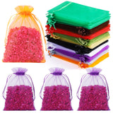 Hopttreely 50PCS Organza Wedding Favor Bags, 4x6 inches Jewelry Gift Bags with Drawstring for Party, Festival, Makeup (Mixed Col