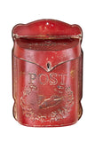 Creative CoOp Red Embossed Tin Post Letter Box