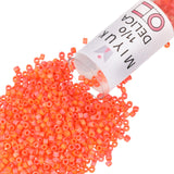 Miyuki Delica Seed Beads - Size 11/0 (1.6 mm), DB0872, Matte Opaque Orange AB, 7.2 g, Approx. 1440 Beads, Made in Japan