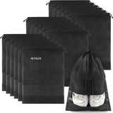 Travel Shoe Bag For Packing In Suitcase, Organizing & Storage (10 Pack) Reusable Dustproof & Water Resistant Pouch Protectors 