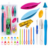 Complete Crochet & Tatting Shuttle Kit Essential Knitting And Lace Making Accessories Organizer Set With Crochet Hook, Stitch 