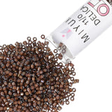 Miyuki Delica Seed Beads - Size 11/0 (1.6 mm), DB1790, White-Lined Sable Brown AB, 7.2 g, Approx. 1440 Beads, Made in Japan