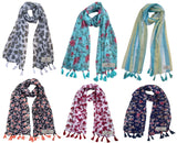 Fusfus WomenS Printed Chiffon Scarves And Stoles, Free Size(Multicolour, Fs1582) Pack Of 6 (Multicolor4)