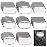 Jaloro 80 Pcs Composition Notebook Name Tag Stickers, Vintage School Labels