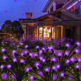 Kohlrabi Solar Garden Lights Outdoor, 10 Pack 80 LED Solar Purple Firefly Lights Waterproof, Sway by Wind, Halloween Swaying Lig
