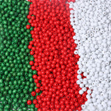 450Pcs10mm Wood Beads for Craft/Christmas Decor Red, Green and White Painted Wooden Beads Hole 3mm, Loose Spacer Beading Supplie