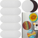 Engrowtic 50 Pcs Magnetic Painting Canvas Panel Mini Canvas Boards for Painting Mini Tile Art for Fridge Locker Art Crafts DIY(4