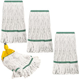 Eccliy 16 Pack Mop Heads Replacement Commercial Industrial Mop Heads Heavy Loop End Cotton String Heavy Duty Refills Wet Washabl
